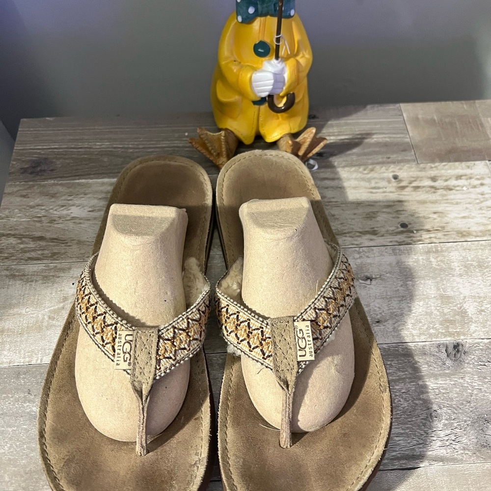 UGG Tan and Cream Women's Slippers
